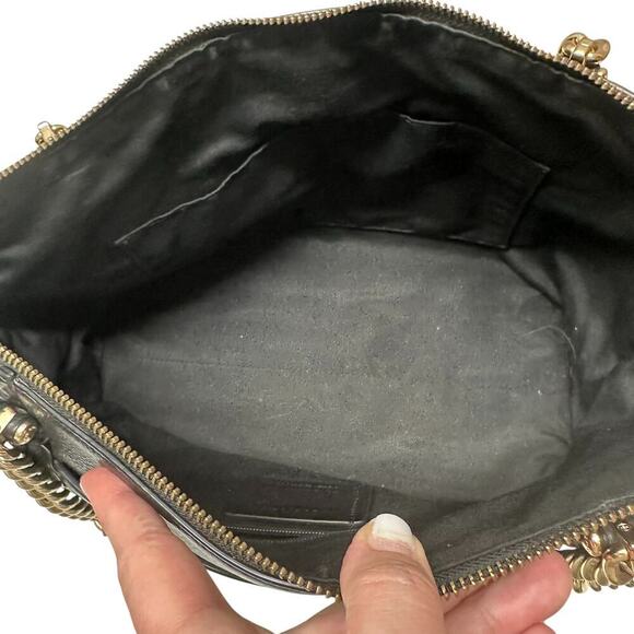 Coach Ava Leather Chain Tote Bag in Black with Gold Hardware - Picture 13 of 16